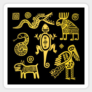 Mexican golden symbols Sticker